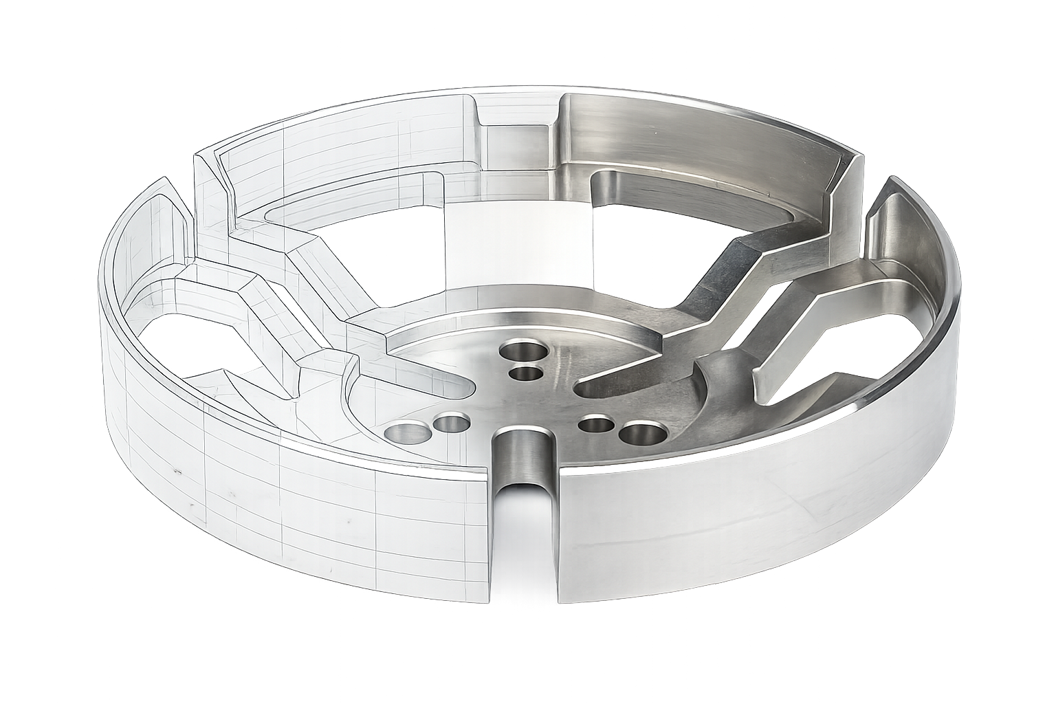 Felge halb Metall halb Zeichnung zur Darstellung der produktbezogenen Emissionefaktoren